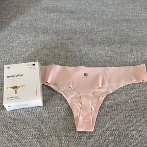 NWT. Lululemon InvisiWear Mid Rise Thong 2 pairs Pink and Beige Camo Size Small